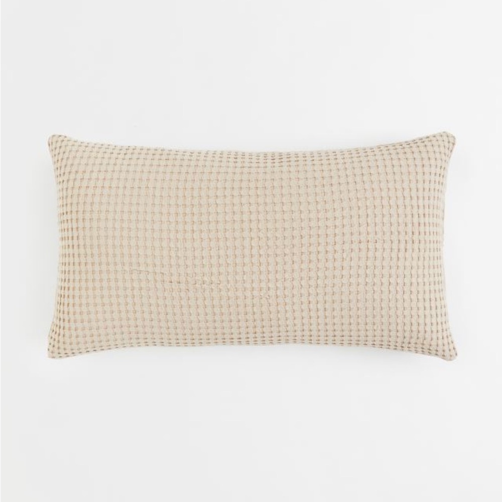 H&M Home Waffled Cotton Cushion Covers Beige Taupe - 100% Cotton- Set of Two